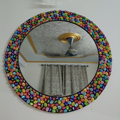 Shakirtextils Wall Mirror (42x42 CM) Decorative Mirror(Round)