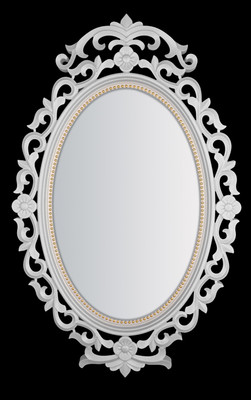 Shilp Kala SK-1422_WHITE Bathroom Mirror(Oval Finish : Policed) deal from flipkart