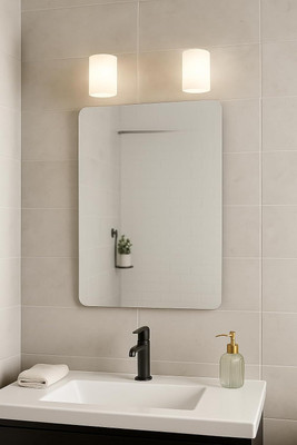 INFUSION DEKORS Frames 5mm Beveled Smooth Edges Rectangular Wall Mount Mirror (12X18 inch) Bathroom Mirror(Semi Curved)