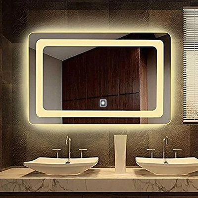 ARC homes & memorials Modern Designed Wall Mounted Mode Backlit Lighted Mirror With Touch Sensor Decorative Mirror(Rectangle Finish : polished)