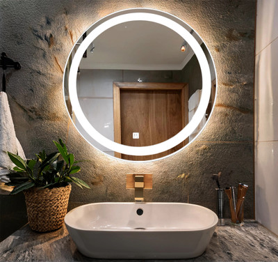 Lavish store 24''x24'' LED Mirror, Perfect for Bathrooms, Kitchens, Hotels & More Lighted Mirror(Round Finish : Polished)