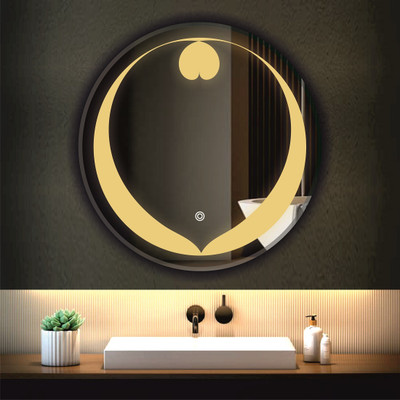 PRINCE ART 18 x 18 -Dil Led Bathroom Mirror(Round)