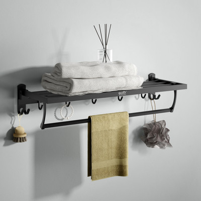 GLOXY Matte Shower Rod Hook(Black)
