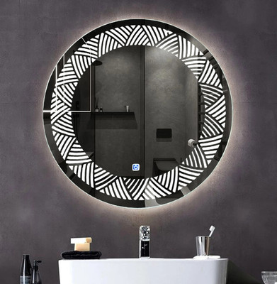 Lavish store LED Round Mirror 24x24 Inches with Touch Sensor, Adjustable Brightness Decorative Mirror(Round Finish : Polished)
