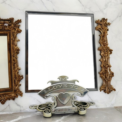 KRESHU new_Adjustable Stand HD Dresser Mirror Portable Table top-196 Decorative Mirror(Square Finish : Polished)