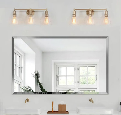 MIRROROLOGY INDUSTRY 12x18 Rectangular – Frameless Bathroom Mirror(Rectangle Finish : Polished)