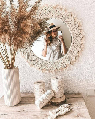 Anastrader Stylish Mirror_5 Decorative Mirror(Round Finish : Comb Before use)