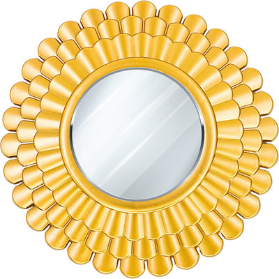 OneWish Luxury Golden Sunburst Wall Mirror – Decorative Mirror for Home & Office Decorative Mirror(Decorative)