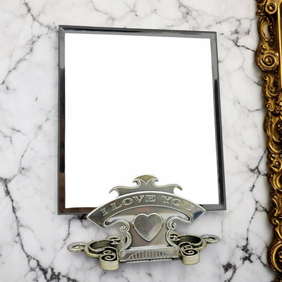 KRESHU new_Adjustable Stand HD Dresser Mirror Portable Table top-136 Decorative Mirror(Square Finish : Polished)