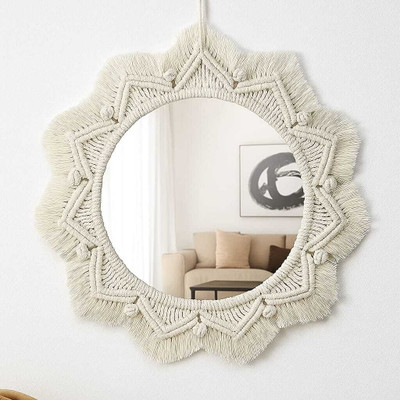 sajidaart macrame mirror03 Decorative Mirror(Round)