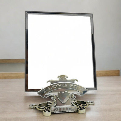 KRESHU new_Adjustable Stand HD Dresser Mirror Portable Table top-330 Decorative Mirror(Square Finish : Polished)