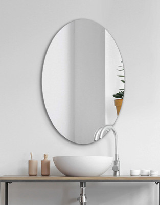 Adinath Creators Oval Shape 12*18 Inch Polished Bathroom Mirror(Oval)