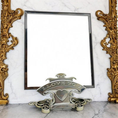 KRESHU new_Adjustable Stand HD Dresser Mirror Portable Table top-164 Decorative Mirror(Square Finish : Polished)