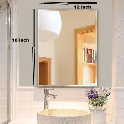 RAJSGLASS Raj Glass Looking Mirror 12x18 inch Wall Mount mirror Washbasin mirror Bathroom Mirror(Rectangle)