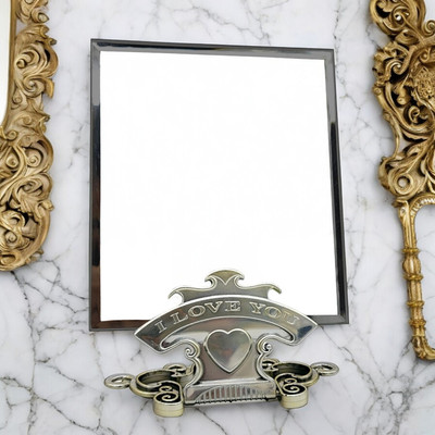 KRESHU new_Adjustable Stand HD Dresser Mirror Portable Table top-250 Decorative Mirror(Square Finish : Polished)