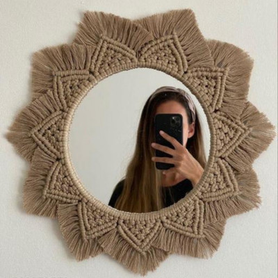 Anastrader Stylish Mirror_3 Decorative Mirror(Round Finish : Comb Before use)