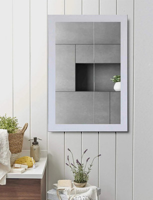 Stuthi Arts White Mirror-1001 Decorative Mirror(Rectangle)