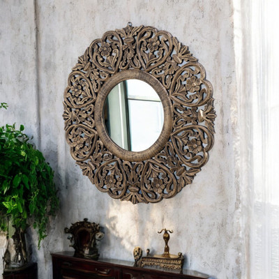 The Urban Store TUS-MR-66 Decorative Mirror(Round Finish : Distressed)