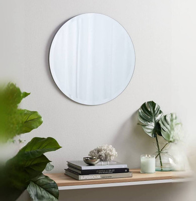 windowera ROUND BATHROOM MIRROR / FLAT EDGE POLISHED Decorative Mirror(Round)