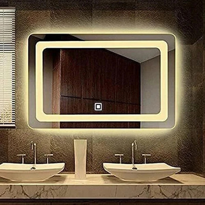 KRELIX 3 LED light with touch sensor Mirror Decorative Interior Decor 18 X 24 Inch Bathroom Mirror(Decorative Finish : Polished)