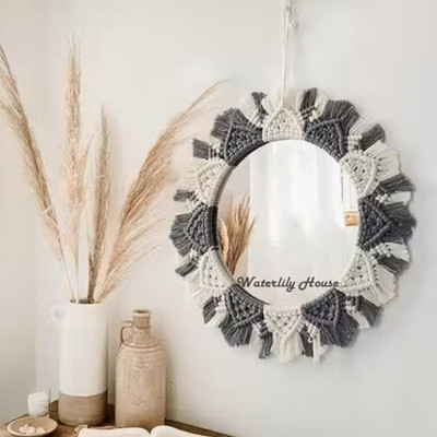 Anastrader Stylish Mirror_2 Decorative Mirror(Round Finish : Comb Before use)