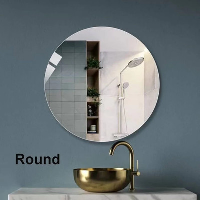 windowera NO DRILL REQUIRE, EASILY STICK Decorative Mirror(Round)
