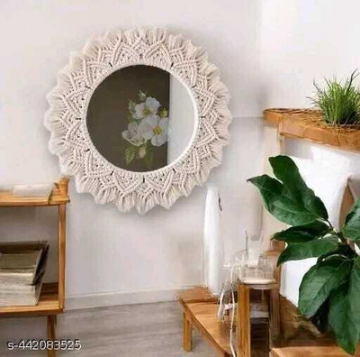 Aafiyaandcraft Mirror Decorative Mirror(Round)