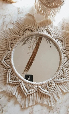 noor handicrafts MIRROR_143 Decorative Mirror(Round)