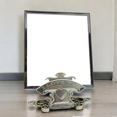 KRESHU Adjustable Stand HD Dresser Mirror Portable Table top-110 Decorative Mirror(Square Finish : Polished)