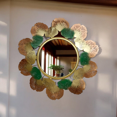 M.L.CREATIONS MLC-R34_NEW Decorative Mirror(Round Finish : Gold Finsh)
