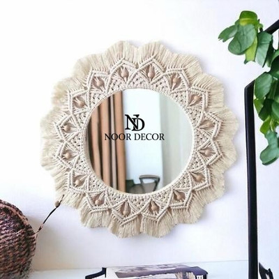 Zaracraft Stylish Mirror_4 Decorative Mirror(Round Finish : Comb Before use)