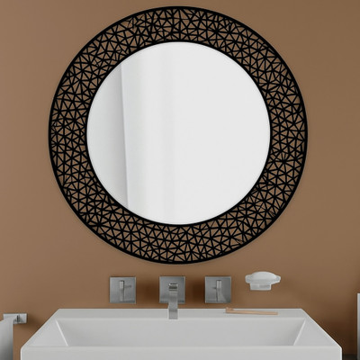 Nathawat Enterprises Round Metal 01 Decorative Mirror(Round)