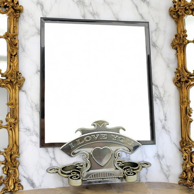 KRESHU Adjustable Stand HD Dresser Mirror Portable Table top-201 Decorative Mirror(Square Finish : Polished)