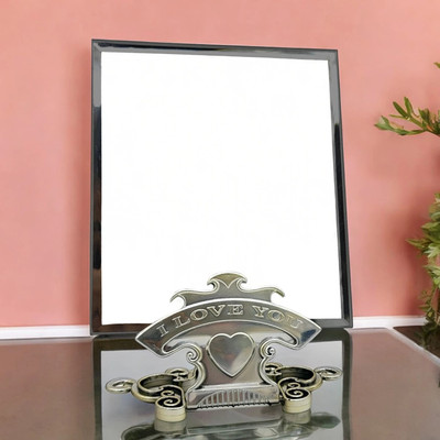 KRESHU new_Adjustable Stand HD Dresser Mirror Portable Table top-56 Decorative Mirror(Square Finish : Polished)