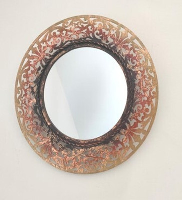 Craftarea 12 Inch Designer Wall Mount Mirror(Multicolor)