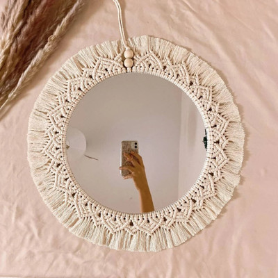 NOOR HANDICRAFT Wall-Mirror**Arfw1-11-Mirror 11 Decorative Mirror(Round)