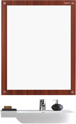Captiver Solid Base Decorative Mirror Classic Walnut 21x27 Inch Decorative Mirror(Rectangle Finish : Laminated)