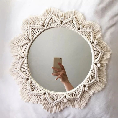 Anastrader Stylish Mirror_6 Decorative Mirror(Round Finish : Comb Before use)