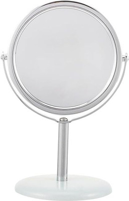 JIYAENTERPRISES 1PC Round Tabletop Makeup Mirror Metal Rotation Desktop Mirror Magnifying Vanity Decorative Mirror(Round Finish : 360°Rotation Design Tabletop Vanity Mirror, Princess Mirror)