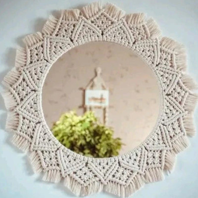 NOOR HANDICRAFT MACRAME MIRROR**015-11-Mirror 11 Decorative Mirror(Round)