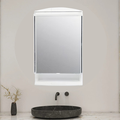 URBAN CHOICE Storage Organiser & Bathroom Mirror(Rectangle Finish : Glossy)