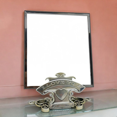 KRESHU new_Adjustable Stand HD Dresser Mirror Portable Table top-160 Decorative Mirror(Square Finish : Polished)