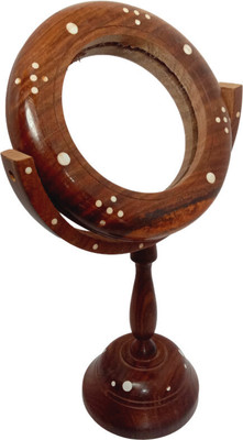 Aaditri crafts AV/WD/MR/651 Decorative Mirror(Round Finish : smooth polished wood for a rich glossy look)