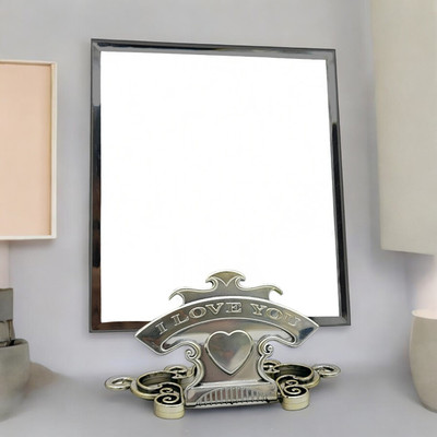 KRESHU new_Adjustable Stand HD Dresser Mirror Portable Table top-54 Decorative Mirror(Square Finish : Polished)