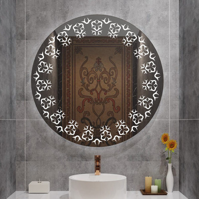 Mukul Round Wall Mirror with touch sensor & Light for wall Decor size 24”x24” Lighted Mirror(Round Finish : Polished)