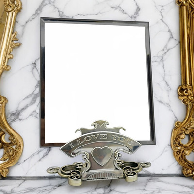 KRESHU new_Adjustable Stand HD Dresser Mirror Portable Table top-140 Decorative Mirror(Square Finish : Polished)