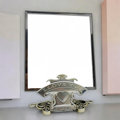 KRESHU Adjustable Stand HD Dresser Mirror Portable Table top-31 Decorative Mirror(Square Finish : Polished)