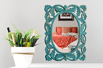 VAS Collection Home Multi shade Mirror-11 Bathroom Mirror(Rectangle Finish : Glossy)