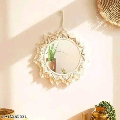 noor handicrafts Mirror for wall Decorative Mirror(Round)