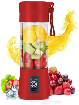 Xydrozen Plastic, Steel Portable Mini Juicer Blender with built-in Jar-Red Hand Juicer(Red)